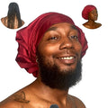 TTAT Shower Cap Extra Large for Men & Women With Braids, Dreadlocks, Locs, Afro, Coily, and Long Hair, Waterproof, Washable, Reusable & Adjustable. For Home, Spa, Conditioning, Self Care (Maroon)