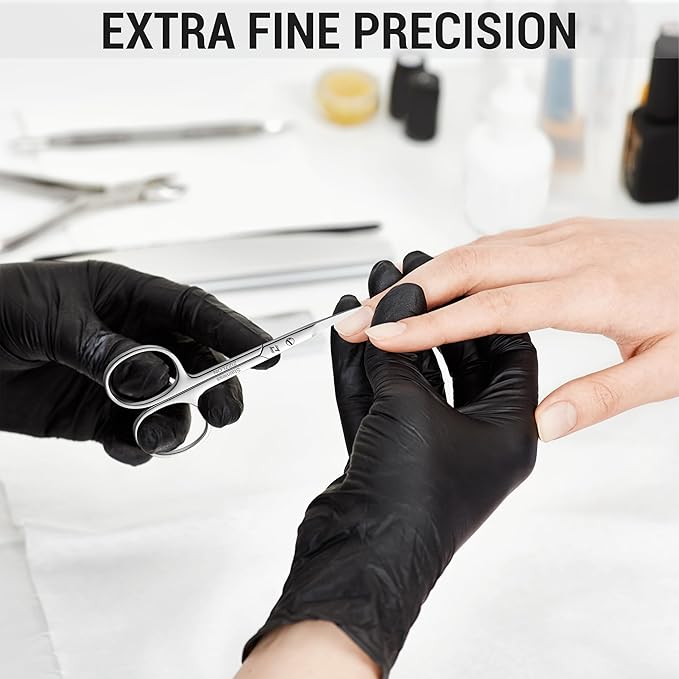 Cuticle Scissors Extra Fine Curved Stainless Steel Eyebrow Scissors, Professional Grooming Scissors for Beard, Nose Hair, Eyelash, Mustache, Dry Skin - Manicure Scissors