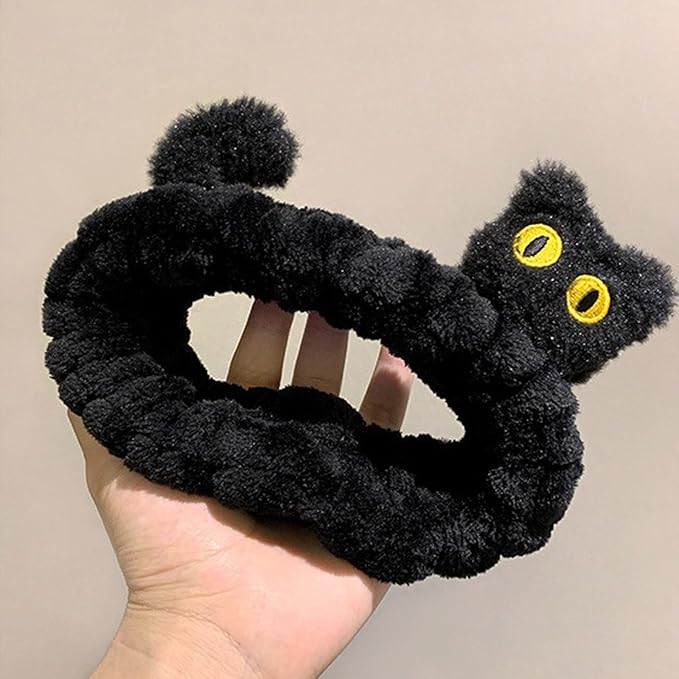Funny Cat Headband for Women, Cute Animal Duck Frog Dinosaur Snail Kawaii Spa Headband Hair Accessories for Washing Face Shower Sports Beauty Skincare (Style 20)