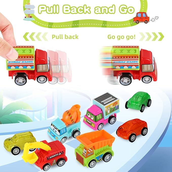 Bath Bombs for Kids with Surprise Toys Inside, 6 Pack Bath Bombs Gift Set with Pull-Back Vehicles Cars, Fun and Bright Colors Bubble Set, Car Bath Toys for Boys Girls Birthday, Easter Basket Stuffers