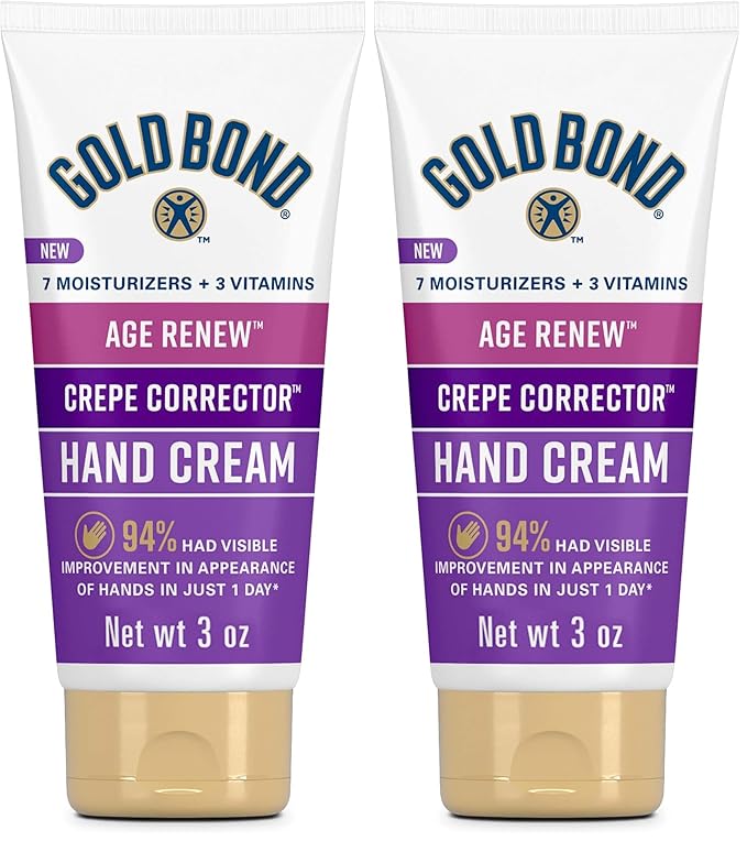 Gold Bond Age Renew Crepe Corrector Hand Cream, Replenishing & Smoothing Formula, 3 oz. (Pack of 2)