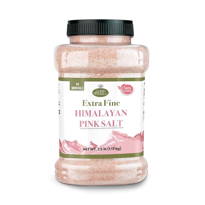 Good Tierra Himalayan Pink Salt in Jar - Extra-Fine Grain - 2.5 lb.