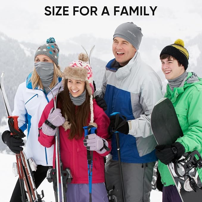 TICONN Neck Gaiter Face Cover Scarf, Neck Warmer Breathable Sun & Wind-proof for Skiing Fishing Hiking Cycling