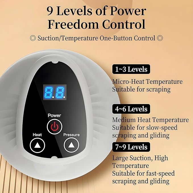 Vacuvia for Cellulite,2-in-1 LED Light Therapy and Vibration Massager,ull Body Electric Massage Tool with 9 Adjustable Intensity Levels,Portable Rechargeable Design for Arms, Legs, Back and Abdomen
