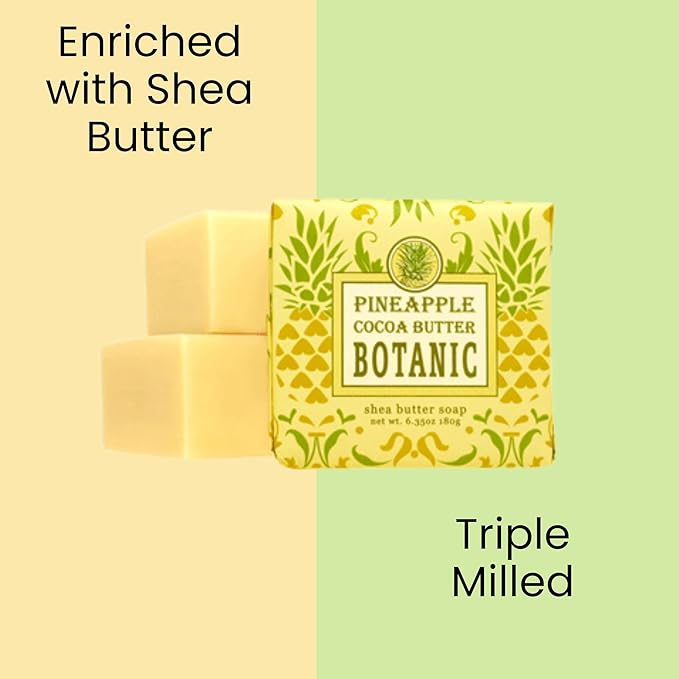 Greenwich Bay Mini Botanical Soap Bars – 12 Pack 1.9 oz Each – Individually Wrapped Guest Soaps for Airbnb, Spa, Travel, Bath – Travel Size Bar Soap Set, Pineapple