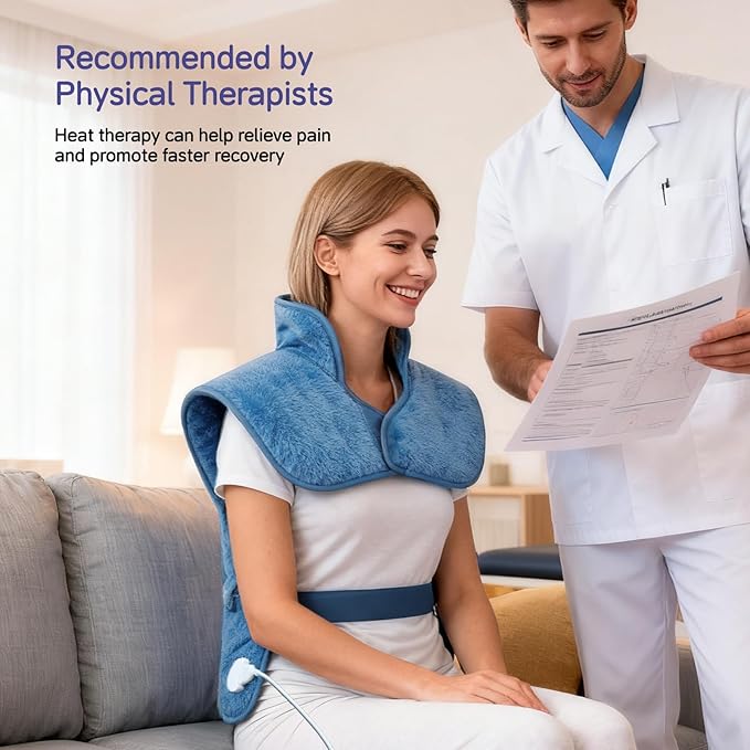 Large Heating Pad for Back Neck Shoulders, Electric Heating Pad for Back Pain Relief, 6 Heat Settings & 4 Timers 24"x33" Weighted Design, Birthday Christmas Gift for Women Men Mom Dad