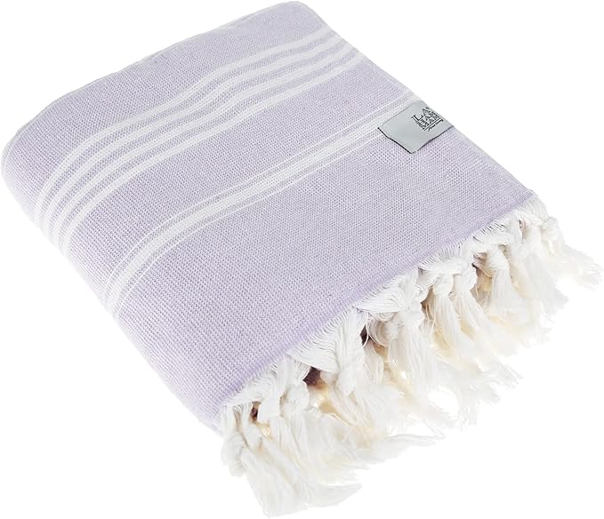 Beach Towel | Cotton Beach Towels, Easy to Carry, Sand Free, Highly Absorbent, Quick Dry, Turkish Towels for Travel Camping Bath Sauna Beach Gym Fitness Pool Yoga SPA by Lahammam, Asena, Lilac