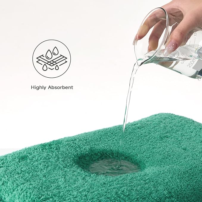 REDKISS Towels 2 Pack Luxury Extra Large Bath Towels Set 30 x 58 Inches – 100% Cotton, Ultra Soft Highly Absorbent & Quick Dry Towels for Bathroom, Gym, Hotel, Spa, Aurora Green