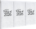 MASHAN Class of 2026 Graduation Hand Towels 3 Pack,100% Cotton Soft Absorbent Bathroom Towels,Senior 2026 Graduation Gift for Girls Boys,Black Decorative Towels 14x30 Inch