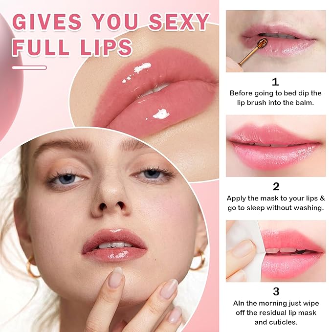 Honey Pot Lip Balm Set,4PCS Strawberry Watermelon Coconut Honey Lip Balm,Moisturizing and Repair Bee Lip balm honey Pot,Prevention Dry and Crack Lip Sleeping Mask