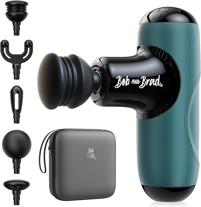 BOB AND BRAD Q2 Mini Massage Gun, Pocket-Sized Deep Tissue Massager Gun, Portable Percussion Muscle Massager Gun, Ultra Small & Quiet Muscle Massage Gun with Carry Case