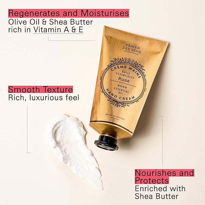 Panier des Sens – Rose Hand Cream – Moisturizing Hand Lotion for Dry Skin – Premium French Hand Cream, Softening Care for Women, 97% Natural Ingredients, 2.5 Fl Oz