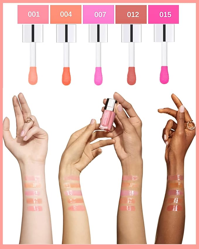 Plumping Lip Glow Oil,Hydrating Tinted Lip Oil Gloss,Glow Reviver Lip Oil,Long Lasting Moisturizing Clear Lip Plumper Oil Tint for Lip Care Dry Lip,Christmas Makeup Gift for Women (#012 Rosewood)