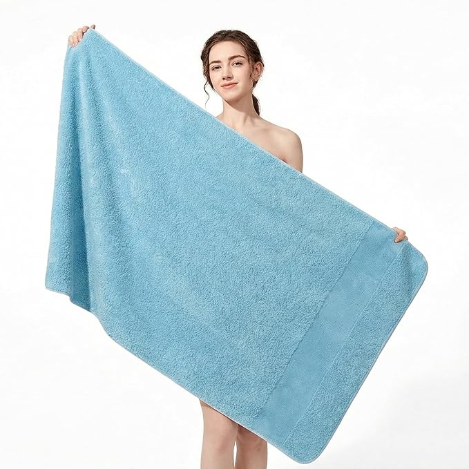 REDKISS Towels 2 Pack Luxury Extra Large Bath Towels Set 30 x 58 Inches – 100% Cotton, Ultra Soft Highly Absorbent & Quick Dry Towels for Bathroom, Gym, Hotel, Spa, Mist Blue