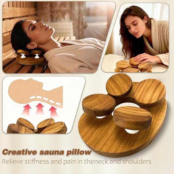 Benks Sauna Pillow, Sauna Accessories, Ergonomically Designed Sauna Headrest, Relieves Neck and Shoulder Pain, Provides Head Support and Relaxation, Suitable for Saunas, Spas and Gyms (Dark Color)