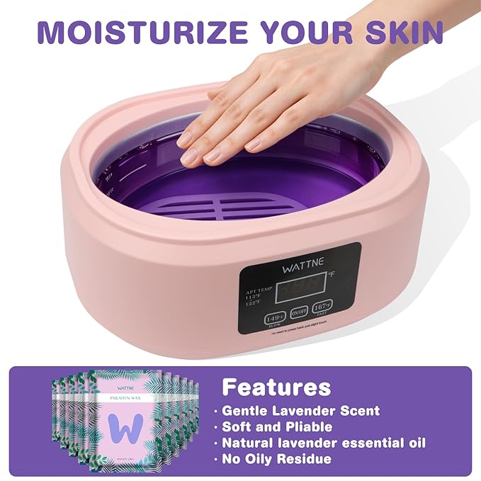 Wattne Paraffin Wax Refills,10 Pack Lavender Scented Paraffin Wax Beads Blocks for Paraffin Bath, Paraffin Wax Machine Refills for Hands & Feet Dry Skin,Rrelieves muscle fatigue, Hydration and nourish