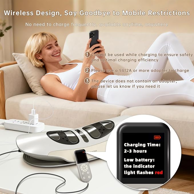Zenopax Electric Lumbar Traction Device, Multifunctional Back Traction Device with Dynamic Traction, Left-Right Swing, 8-Level Electrotherapy, Vibration Massage, 3-Level Hot Compress, Beige