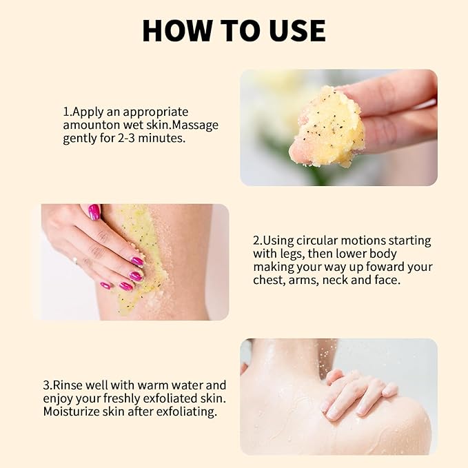 Turmeric Body Scrub &Avocado Face & Body ScrubMoisturizing and Exfoliating Body, Face, Hand, Foot Scrub,Deep Cleansing 350ml (350ml, turmeric)