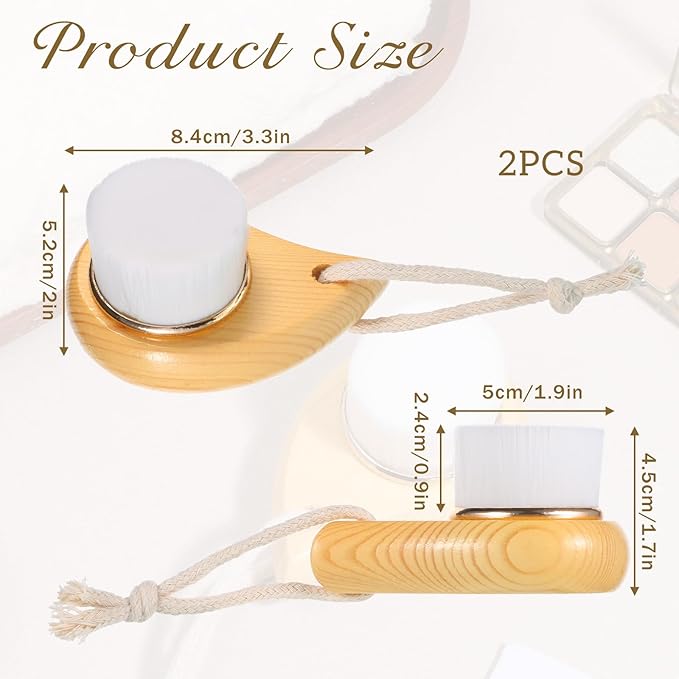 2pcs Soft Bristle Face Cleansing Brush Manual Face Brush for Deep Pore Cleaning Faces Scrubber Exfoliation Lymphatic Drainage Makeup Care and Skin Care with Soft Bristles Ergonomic Handle