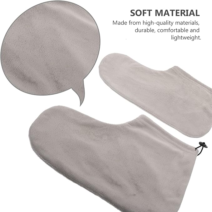Beaupretty 3 Pairs Wamer Mitts Thermal Cloth Terry Beauty Wraps Hot Cotton Cover Booties Moisturizing Covers Tools Machine Kit for Bags Warming Work Foot Insulated Liners Hand Spa Bath Wax
