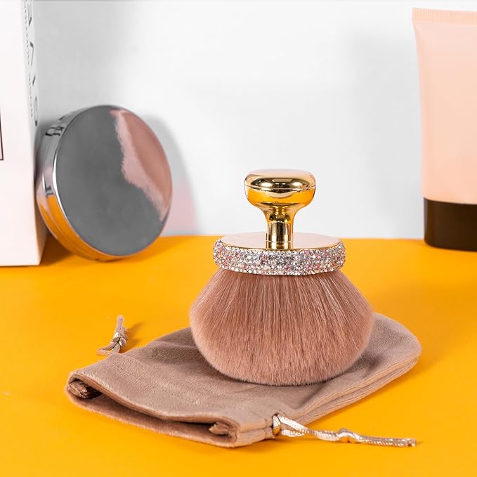 UNIMEIX Extra Large Body Makup Brush for Self Tanner Blend and Blur Body Brush, 3.2 Inch Wide-headed Sunscreen Applicator for Face, Legs, Body, Powder, Cream and Foundation (Gold)
