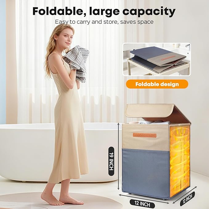 38L Foldable Towel Warmer Bucket - Large Capacity for Bathroom, Spa, Oversized Towels & Blankets | 4 Heating Modes, Auto Shut-Off (30/60/90 Min) | Ideal for Robes, Pajamas & Housewarming Gifts