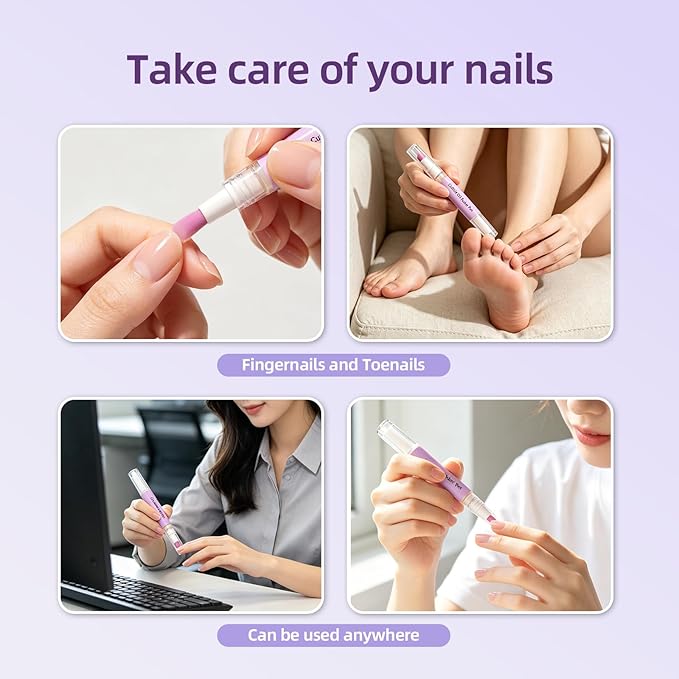 2-in-1 Cuticle Oil Pusher Pen, 2026 New Ceramic Cuticle Pusher & Oil Pen, Nail Care Tool for Dry Damaged Nails & Hangnails, Moisturizing Cuticle Remover Pen for Nail Strengthen and Shine (3pcs)
