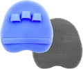 2 Pack Soft Silicone Shower Brush Body Wash Bath Exfoliating Skin Massage Scrubber, Dry Skin Brushing Glove Loofah, Fit for Sensitive and All Kinds of Skin(Gray+purple)