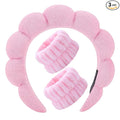 Spa Headbands for Washing Face Soft Puffy Bubble Headbands Wristband for Women Girls Makeup Skin Care Facial Beauty Shower Towel Hairband