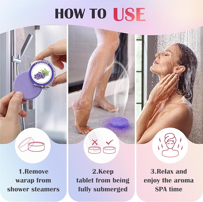 Qivatex Shower Steamers Aromatherapy, Mothers Day Gifts for Mom, Birthday Gifts for Women Teen Girls Wife Mom, Natural Essential Oil SPA Self Care Relaxation Shower Bombs (8 Pack)