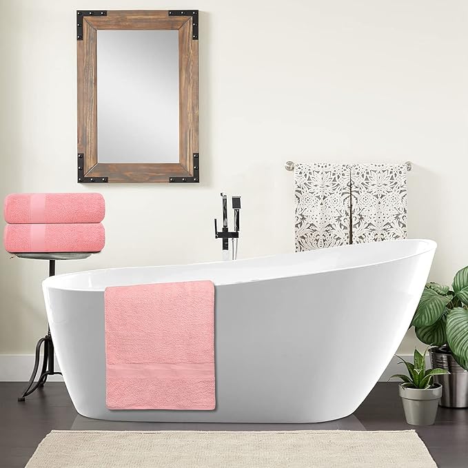 Softolle 100% Cotton Luxury Bath Sheets - Pack of 2 (35" x 70") | Super Soft, Quick-Dry & Highly Absorbent Towels for Bathroom, Home, Spa & Gym (Pink)
