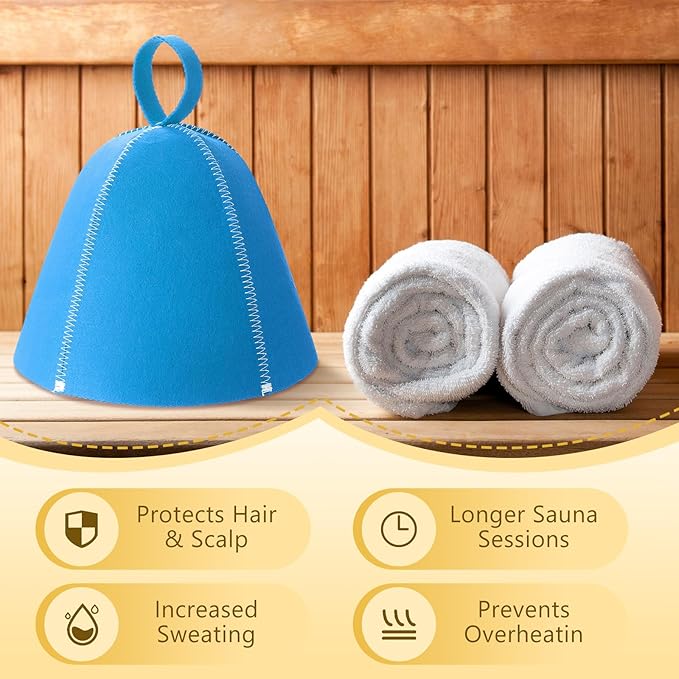 JaGely Sauna Hat for Men Women Sauna Hat Vaporarium Cap Russian Banya Cap for Bath House Accessories