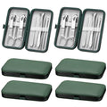 Hanaive 6 Set Manicure Set 48 Pcs Nail Clippers Pedicure Kit Gift for Mother's Day 8 in 1 Stainless Steel Grooming Kit Professional Nail Care Tools with Luxurious Travel Case for Men Women(Green)
