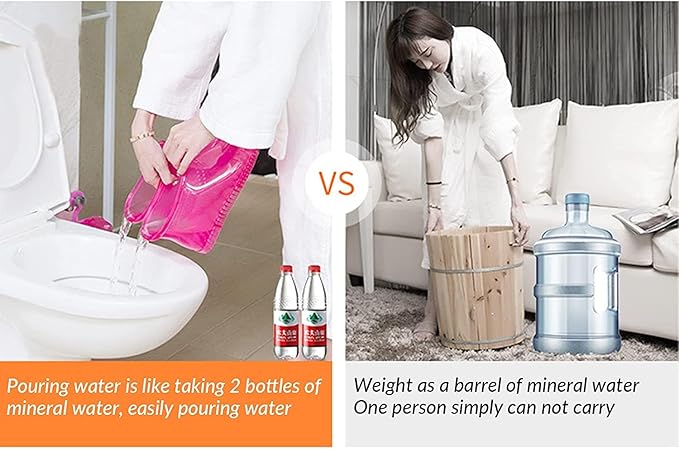 WMHYLYH Movable Foot Soaker, Portable Feet Soaking Tub Massage Foot Bath Shoes, Bath Massager Basin Pedicure Feet Spa Shoes for Thermal Massage to Promote Blood Circulation (Large High, Red)