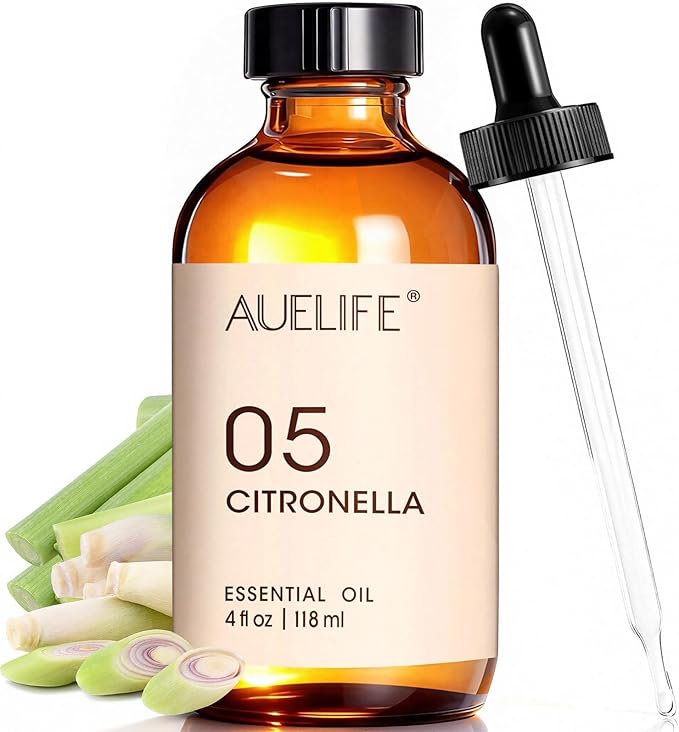 Citronella Essential Oil – 4 Fl Oz Citronella Oil for Homemade Sprays – Citronella Essential Oil for Diffuser for Home, DIY Candle and Soap Making Home Fragrance with Dropper