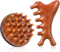 SynHHergyx Wooden Scalp Massager Comb, 2 Pcs Sandalwood Scalp Massager Hair Growth Portable Manual Head Massage Tool Handheld Gua Sha Tool for Woman Men Wet Dry Hair Relaxation Body Head Scalps Care