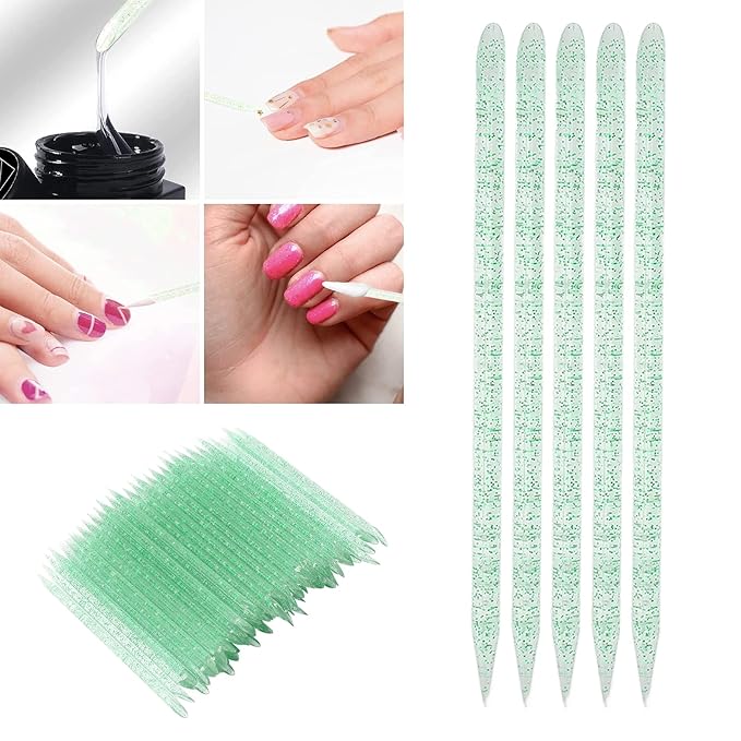 100 pieces disposable cuticle pusher, cuticle pusher remover cleaner for fingernail, cuticle cleaning and nail care for beginners and professional nail technicians(green)
