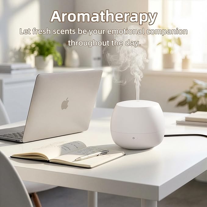 Humidifiers for Bedroom,Quiet Cool Mist Humidifier for Baby,Small Essential Oil Diffuser with Auto-Off Function, Ultrasonic Air humidifier for Plants/Home/Nursery/Office,Home Scent Diffuser (White)