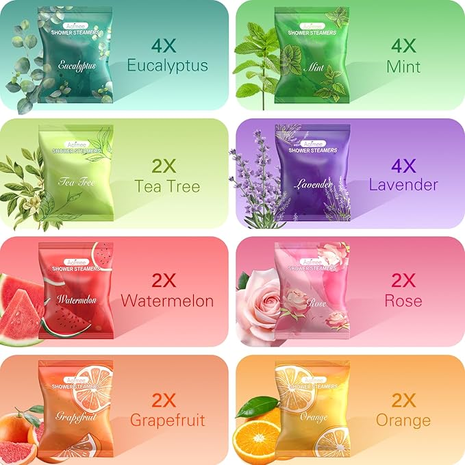 Aofmee Shower Steamers Aromatherapy 22 Pack - Shower Bombs Valentines Day Gifts for Her and Him, Shower Tablets with Essential Oils for Relaxation, Self Care Birthday Gifts for Women and Men