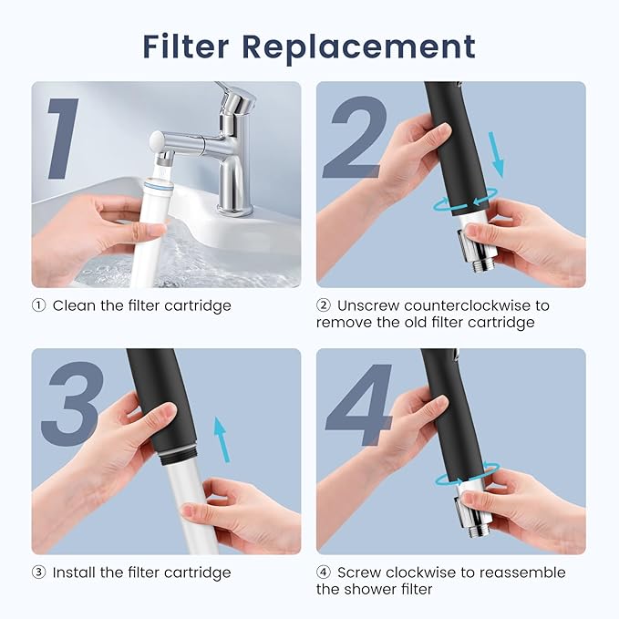FEELSO Shower Filter for Handheld Shower Head, 2 Pack Replacement Filters for Hard Water Remove Chlorine and Harmful Substances - Only Work with Shower Head B0DHXQRDSH -Model Number 72210BC