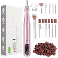TUOBEO Cordless Nail Drill Electric Rechargeable File Kit, Professional Efile Acrylic Gel Nail Polish Remover Pedicure Manicure Machine Portable Set with 11 Bits 56 Sanding Bands for Salon Home Pink