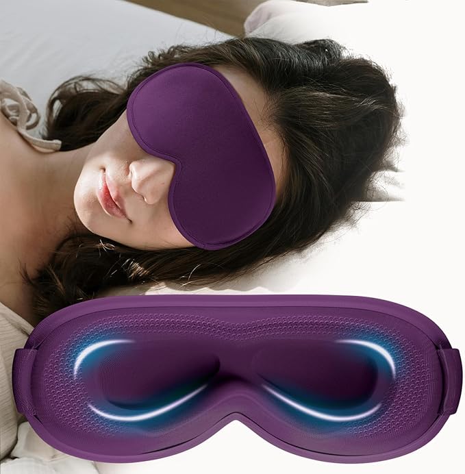 Weighted Eye Mask Cover for Sleeping - Eye Masks for Sleep with Adjustable Strap, Lash Extension Eye Covers for Women Men, 3D Contoured, Plane Travel Essentials, Blindfold for Meditation