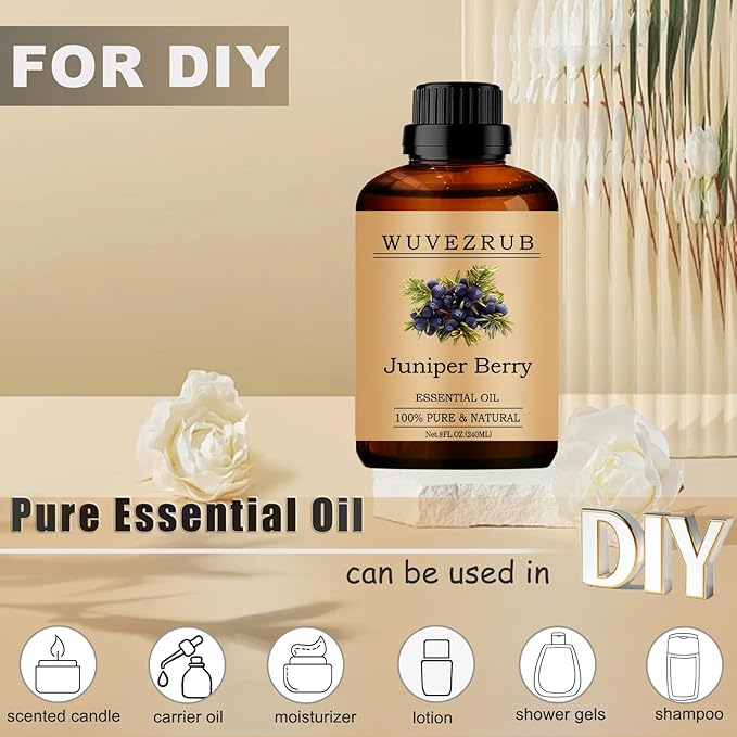 Juniper Berry Essential Oils, 240ML Pure and Natural Essential Oil for Aromatherapy Diffuser - Juniper Berry /8 Fl Oz
