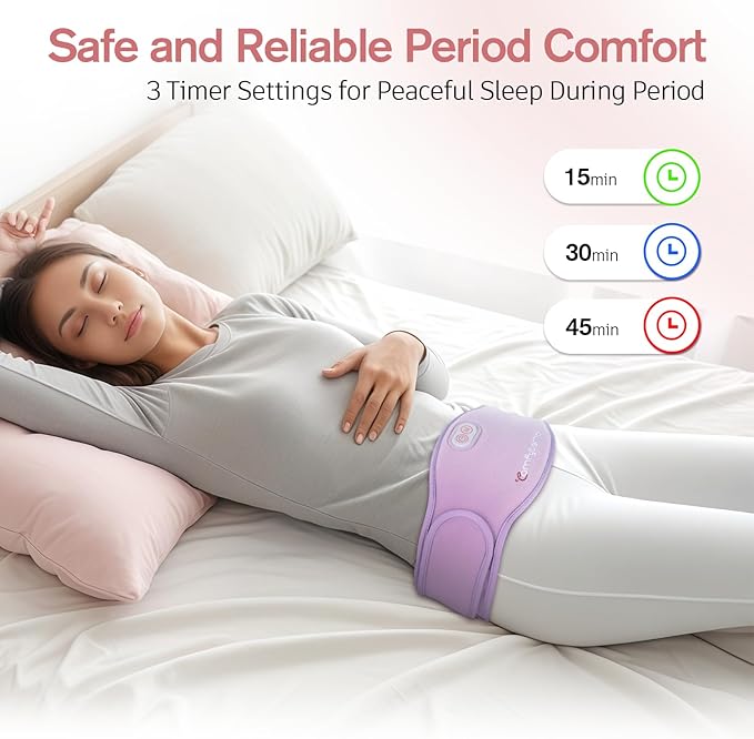 Comfytemp Portable Belly and Back Heating Pad for Period Soothing, FSA Eligible HSA Cordless Dual-Zone Menstrual Heating Pad Wearable Belt for Abdomen Waist, 3 Timer&Heat, Girl Women Mother Daughter