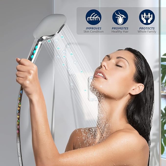 Shower Filter Replacement, Hard Water Softener, Upgraded KDF Filter Water Purifier Filter to Remove Chlorine, Heavy Metals & Sediments Impurities