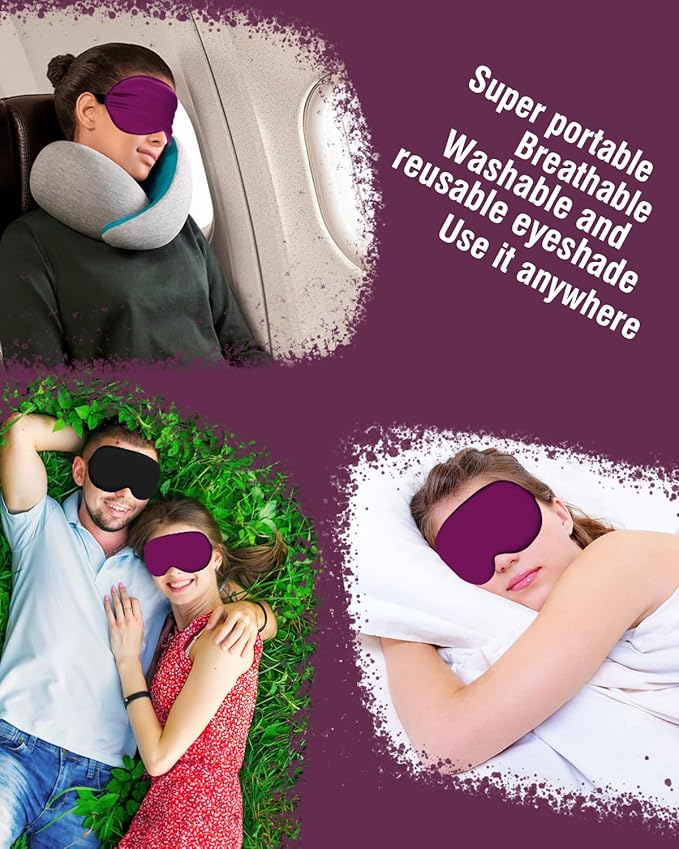 Silk Sleep Mask for Women Man, Thicken Eye Mask for Sleeping, Breathable Eye Covers for Sleeping, Soft Eyesahde, Reduces Puffy Blindfold