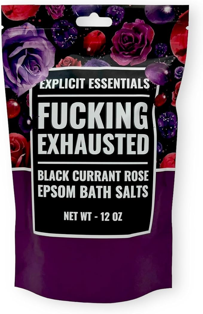 Explicit Essentials Black Currant Rose Epsom Bath Salts, Relaxation Blend, 12 oz