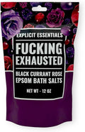 Explicit Essentials Black Currant Rose Epsom Bath Salts, Relaxation Blend, 12 oz