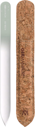 GERMANIKURE Glass Nail File in Cork Sleeve - Just Breathe - Professional Crystal Nail File for Natural Nails - Ideal Manicure & Pedicure Tool for Smooth, Easy Shaping - Nail Care Gift