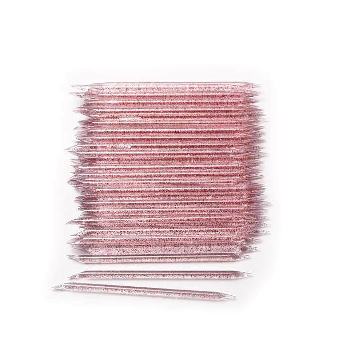 100Pcs Disposable Nail Sticks Double-End Nail Cuticle Pusher Remover Nail Care Stick Cleaning Stick for Fingernail Manicure Pedicure Tool (Rose Red)
